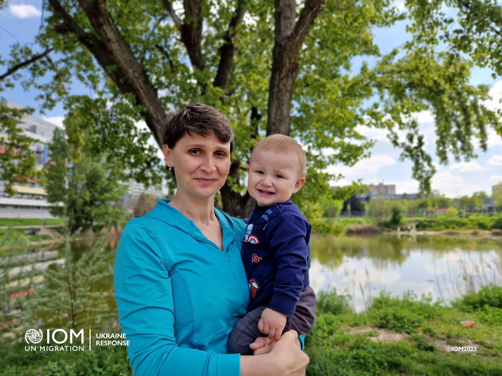 Photo - Svetlana and her son Nazar in Slovakia. Photo © International Organization for Migration (IOM). 