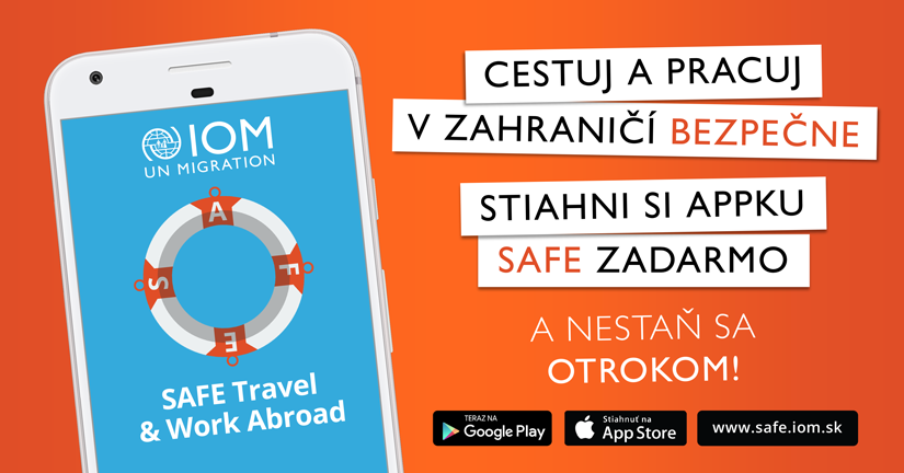 Nestaň sa obeťou obchodovania s ľuďmi! Stiahni si a využívaj mobilnú appku SAFE.
