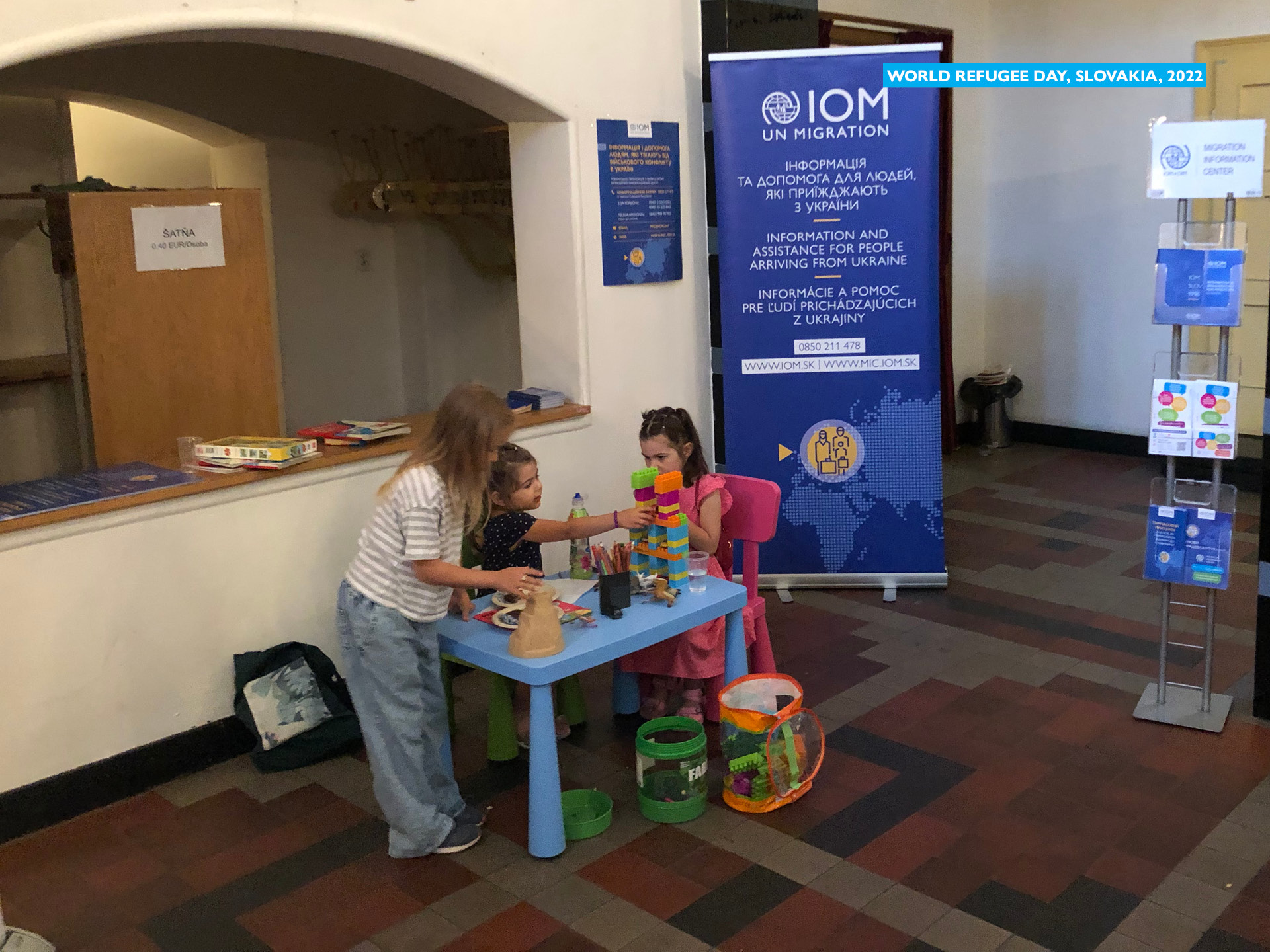 IOM children’s corner at the event in Košice – World Refuee Day 2022. Photo © International Organization for Migration (IOM) 2022.