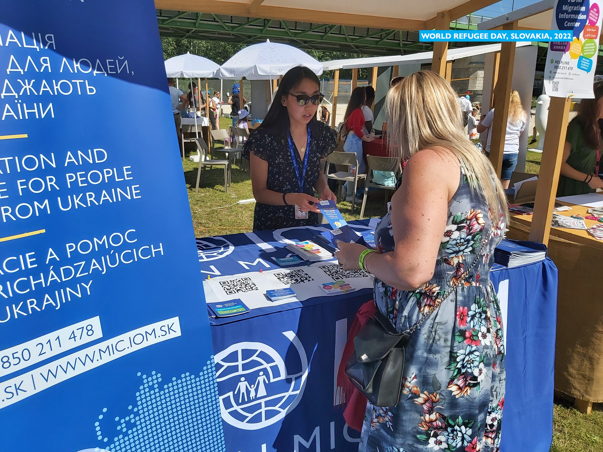 IOM stand at the event in Bratislava – World Refuee Day 2022. Photo © International Organization for Migration (IOM) 2022.