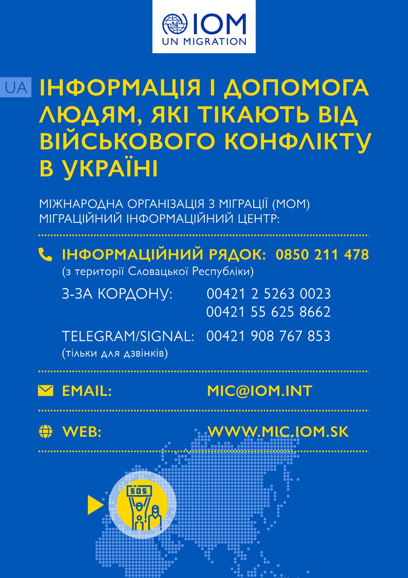Плакат – Інформація і допомога MOM Словаччина – ситуація в Україні