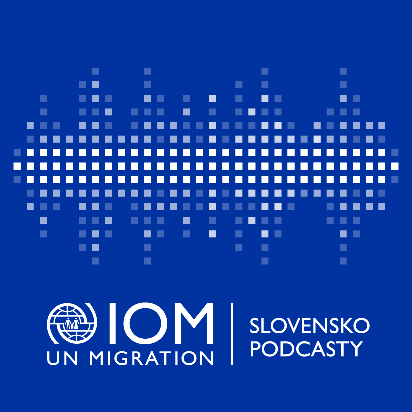IOM - Vzdelávacie materiály o migrácii - Logo Podcasty IOM Slovensko