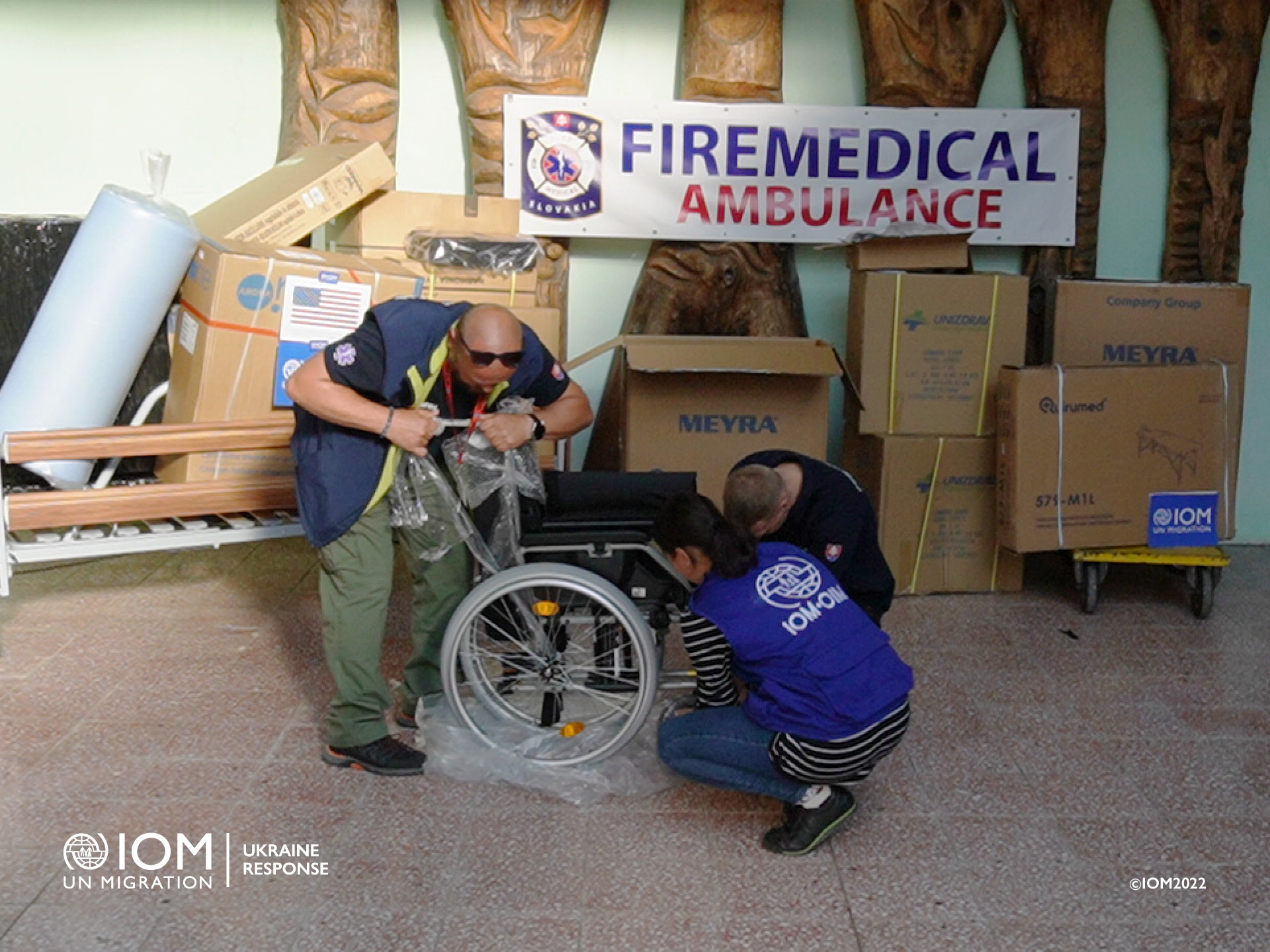 IOM medical aid delivery to the Gabcikovo Accommodation Facility in October 2022. Photo © International Organization for Migration (IOM) 2022.