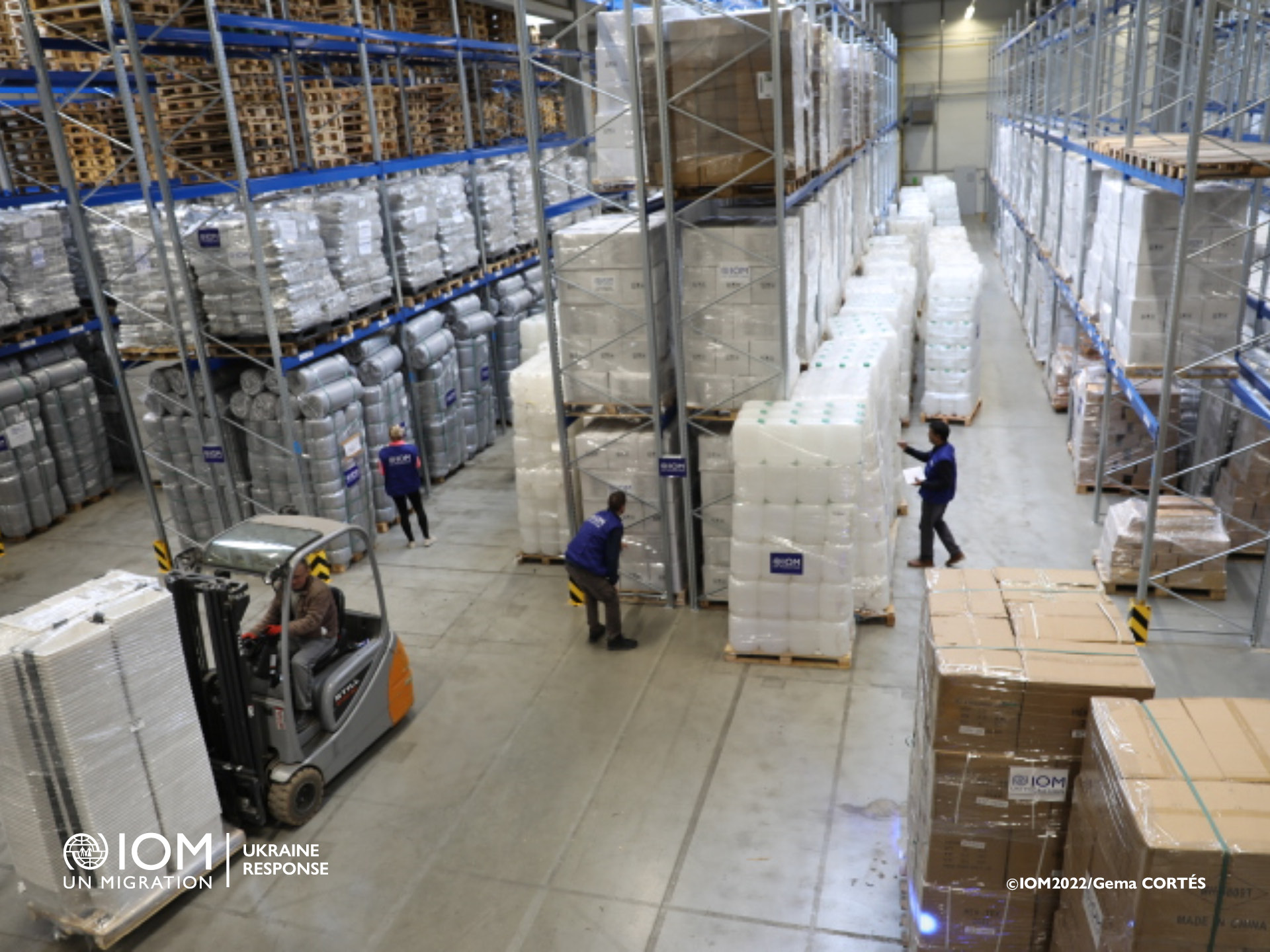 IOM’s Supply Chain Hub in Košice, Slovakia, is used as a vantage point to deliver lifesaving humanitarian aid into Ukraine. © IOM / Maria Gema Cortes