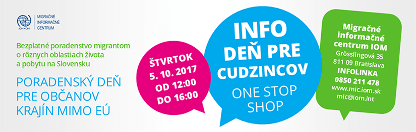 Migračné informačné centrum IOM - Poradenský deň One-Stop Shop pre cudzincov, október 2017, Bratislava