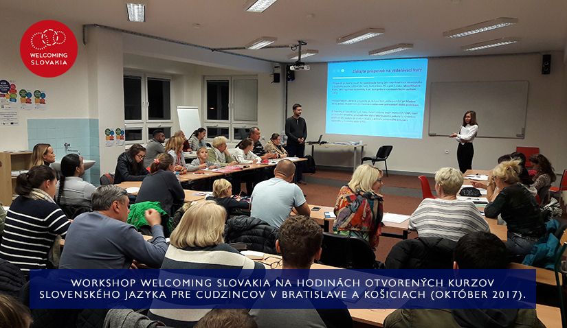 MIC IOM - Welcoming Slovakia - Workshop Welcoming Slovakia na hodinách otvorených kurzov slovenského jazyka pre cudzincov v Bratislave a Košiciach